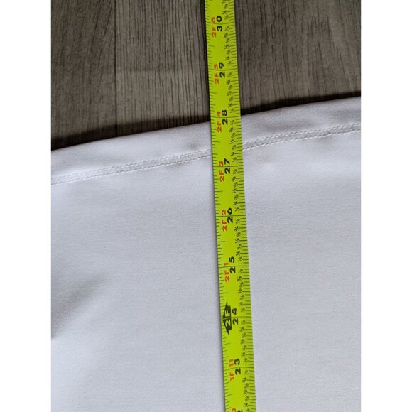 Susan Graver Womens White Flutter Sleeve Top Scoop Neck Relaxed Fit 1X Liquid Kn - Picture 5 of 6